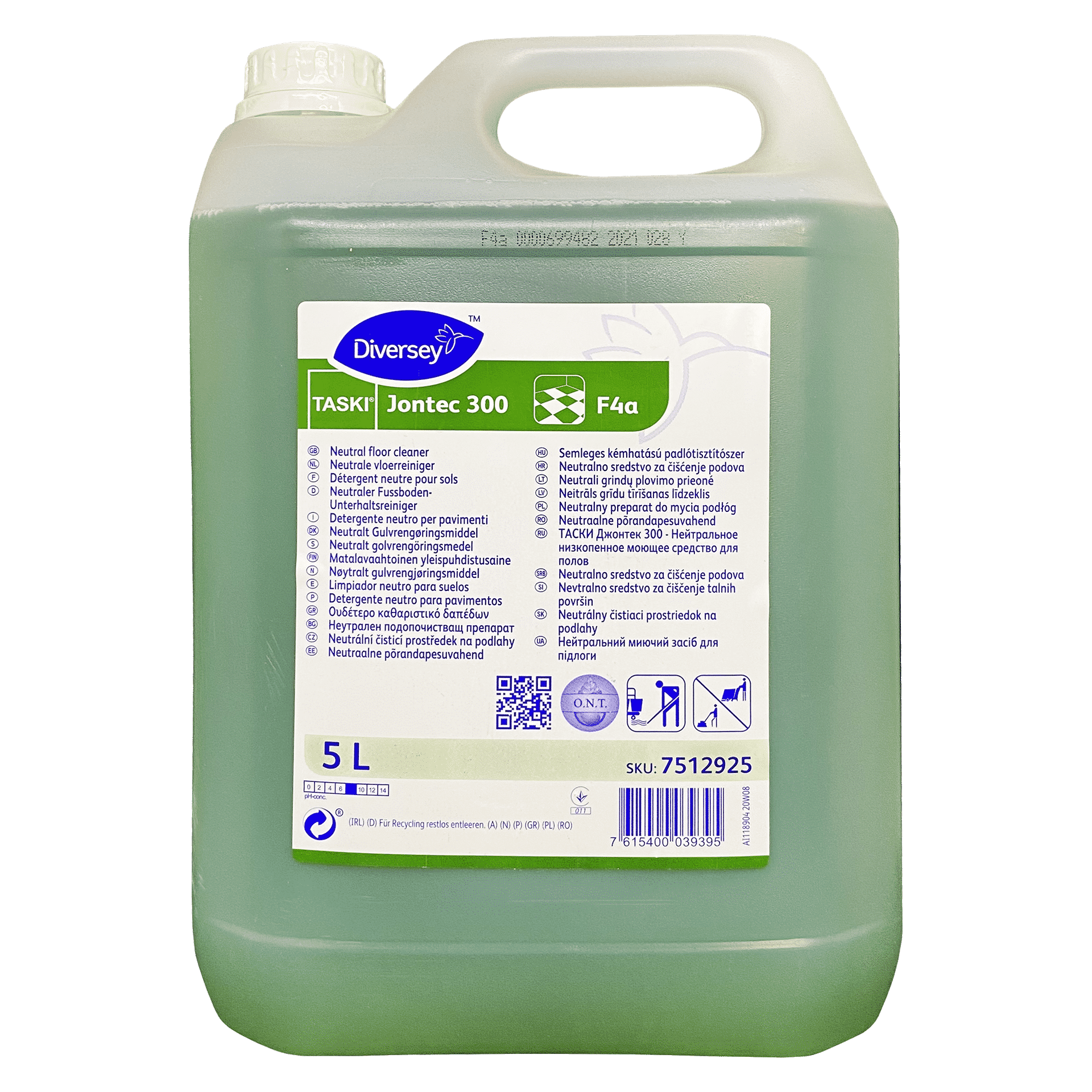 Taski Jontec 300 Pur-Eco - Засіб для чищення підлоги, Diversey, 5000 мл